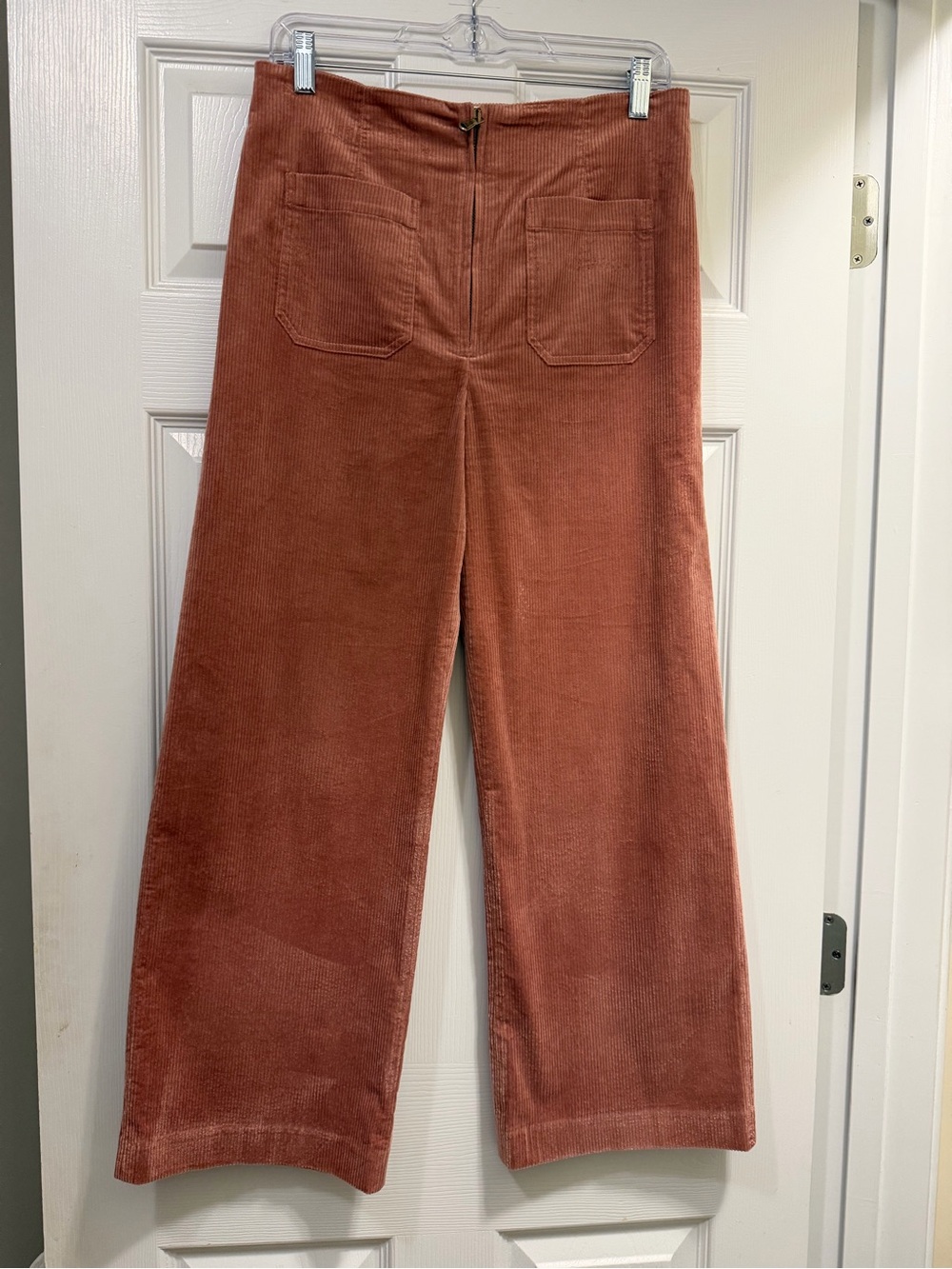 Veronica Beard Rust Corduroy Wide-Leg Pants